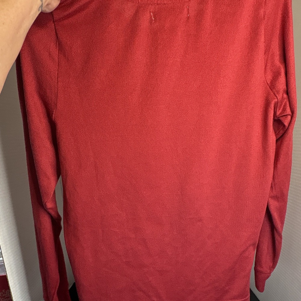 Rae Dunn Women's Red MERRY Graphic Pajama Top S Long Sleeve Round Neck - Picture 5 of 5